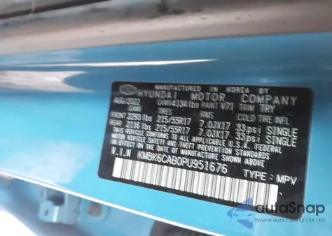 2023 Hyundai Kona Sel из США, поврежденный, VIN KM8K6CDB0PUN51676